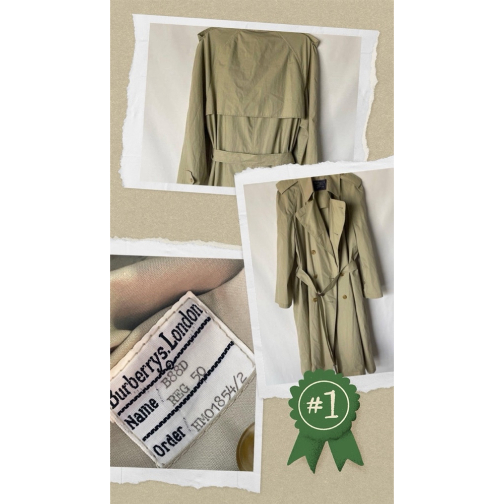 Men's Vintage Burberrys London Trench Coat Beige 50R - Picture 10 of 10